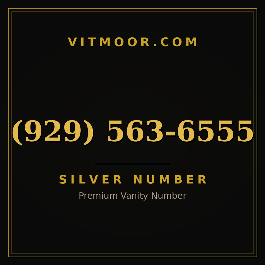 VITMOOR Silver premium number (929) 563-6555