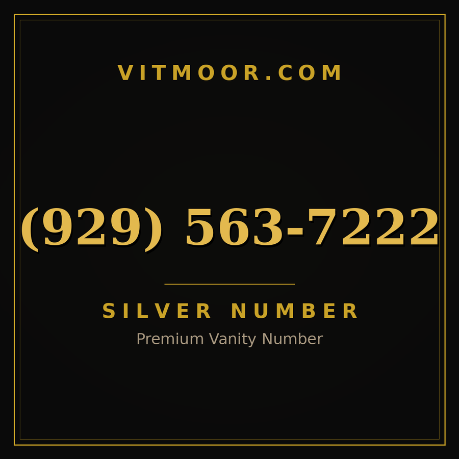 VITMOOR Silver premium number (929) 563-7222