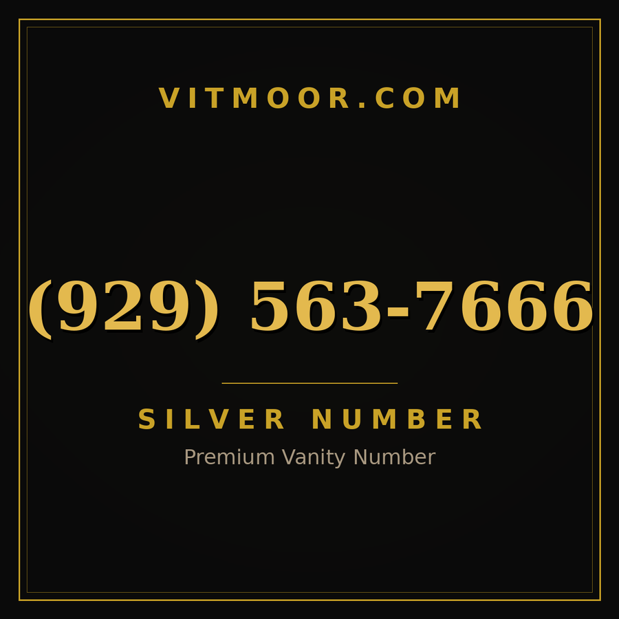 VITMOOR Silver premium number (929) 563-7666