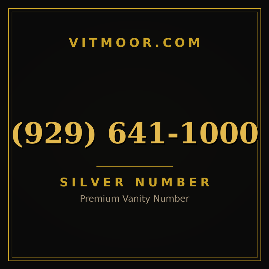 VITMOOR Silver premium number (929) 641-1000