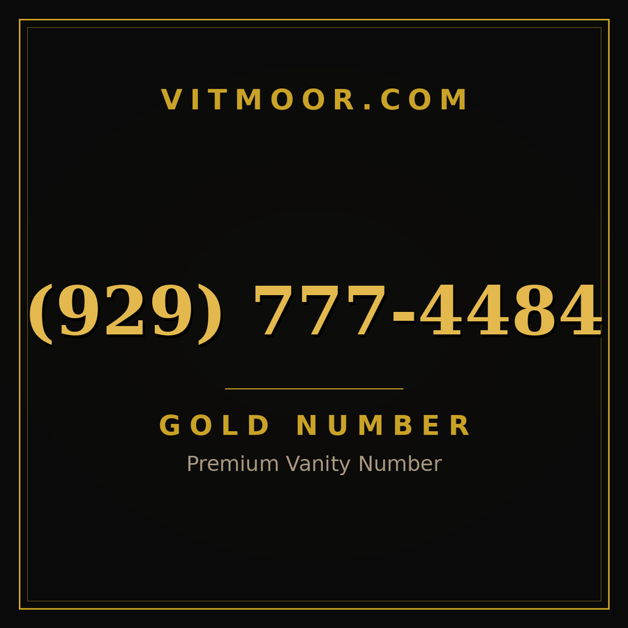 VITMOOR Gold premium number (929) 777-4484