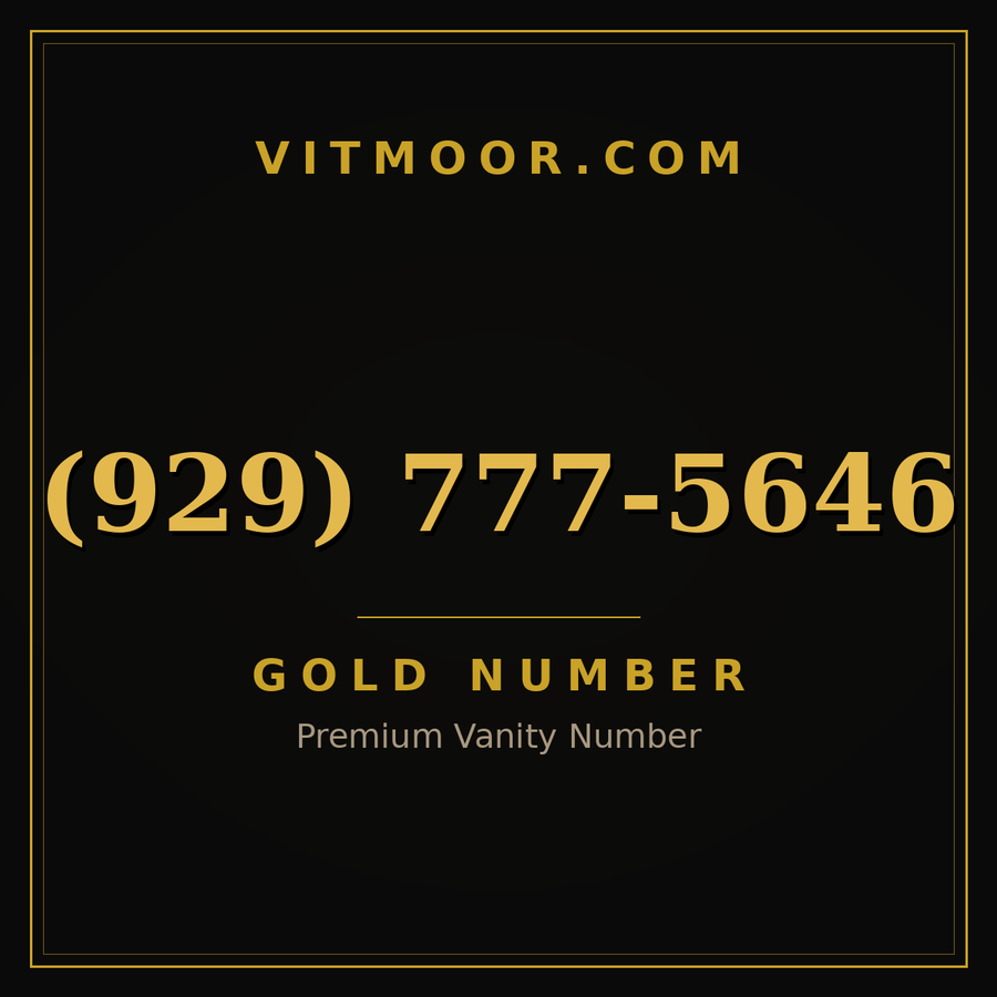 VITMOOR Gold premium number (929) 777-5646