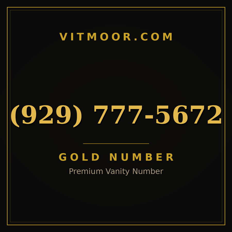VITMOOR Gold premium number (929) 777-5672