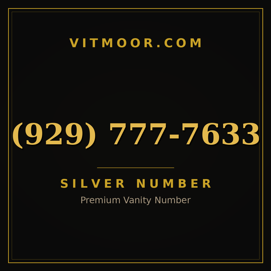 VITMOOR Silver premium number (929) 777-7633