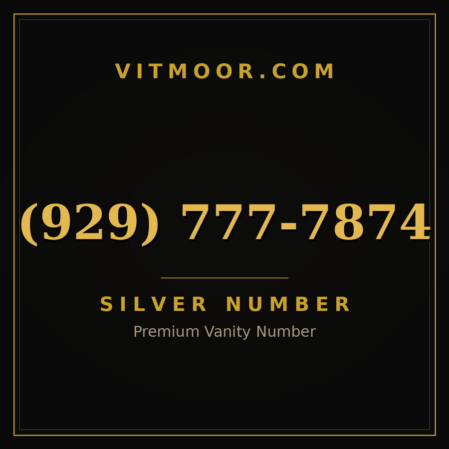 VITMOOR Silver premium number (929) 777-7874