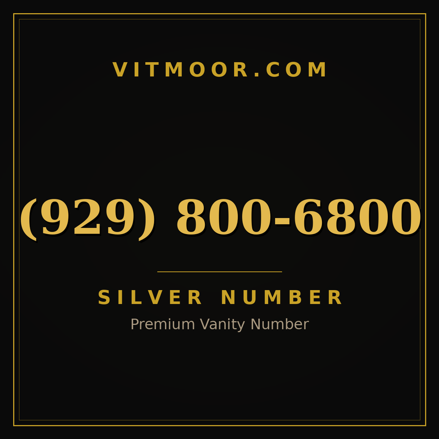 VITMOOR Silver premium number (929) 800-6800
