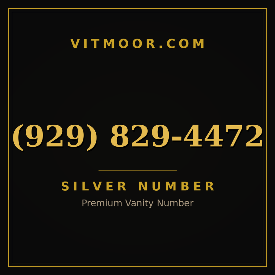 VITMOOR Silver premium number (929) 829-4472