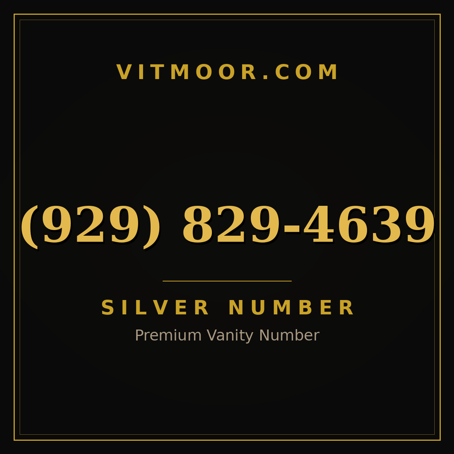 VITMOOR Silver premium number (929) 829-4639