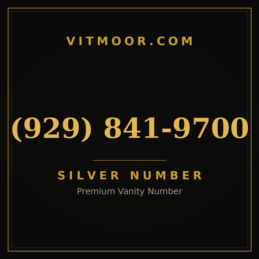 VITMOOR Silver premium number (929) 841-9700