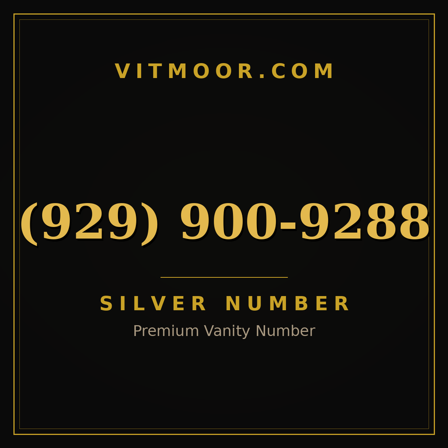 VITMOOR Silver premium number (929) 900-9288