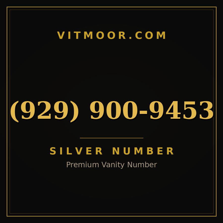 VITMOOR Silver premium number (929) 900-9453