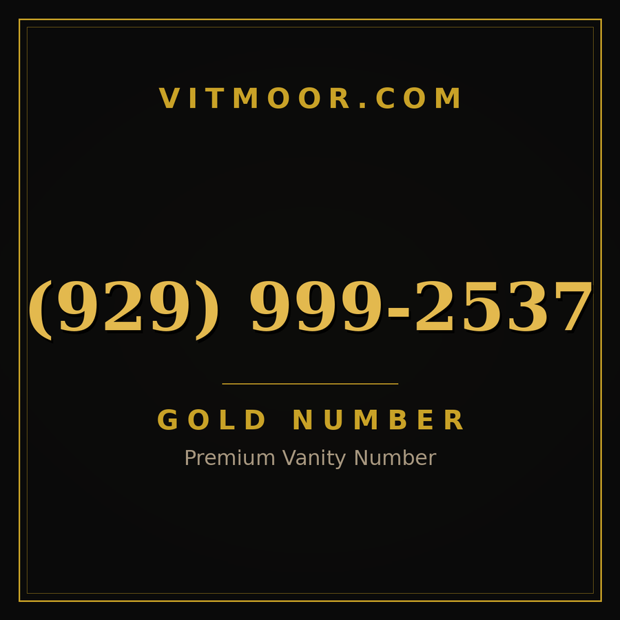 VITMOOR Gold premium number (929) 999-2537