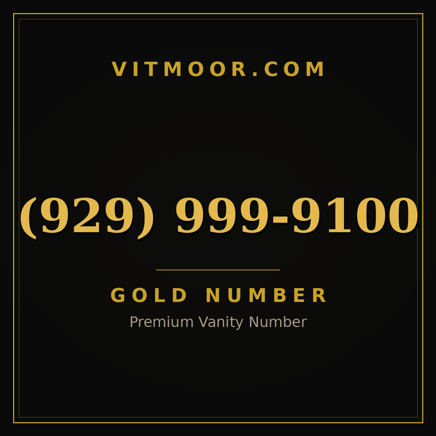 VITMOOR Gold premium number (929) 999-9100