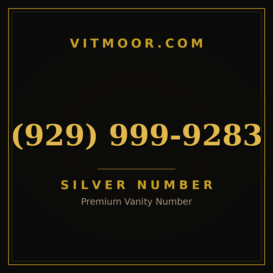 VITMOOR Silver premium number (929) 999-9283