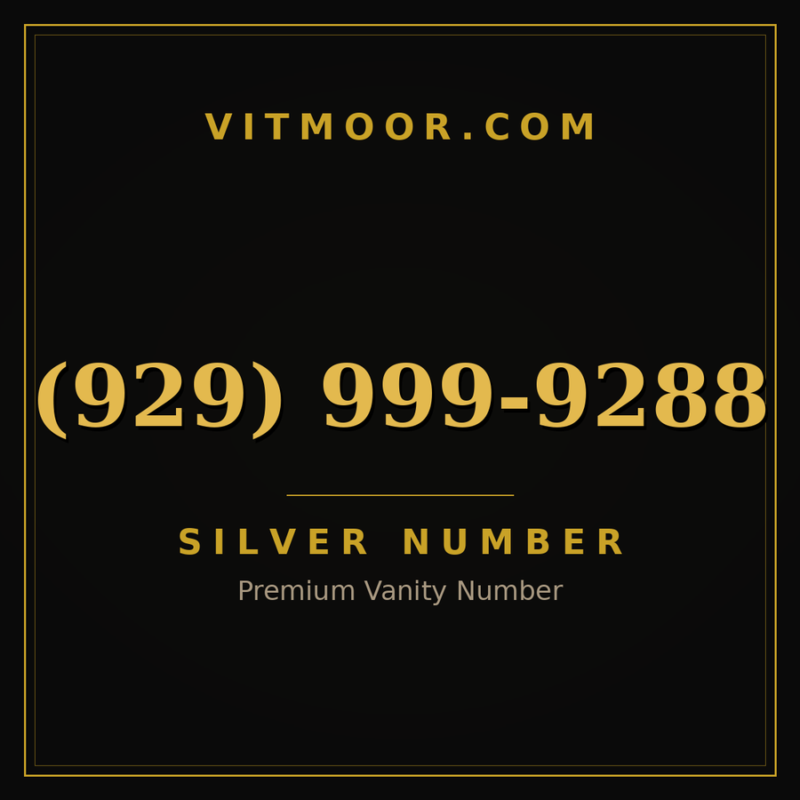 VITMOOR Silver premium number (929) 999-9288