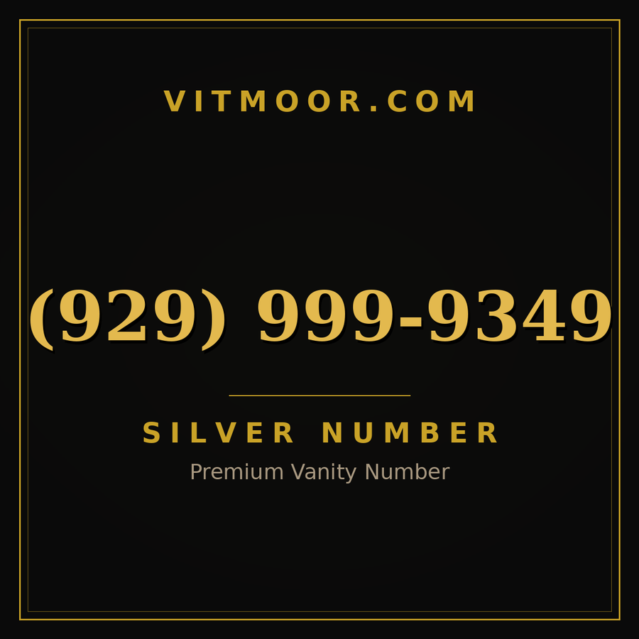 VITMOOR Silver premium number (929) 999-9349