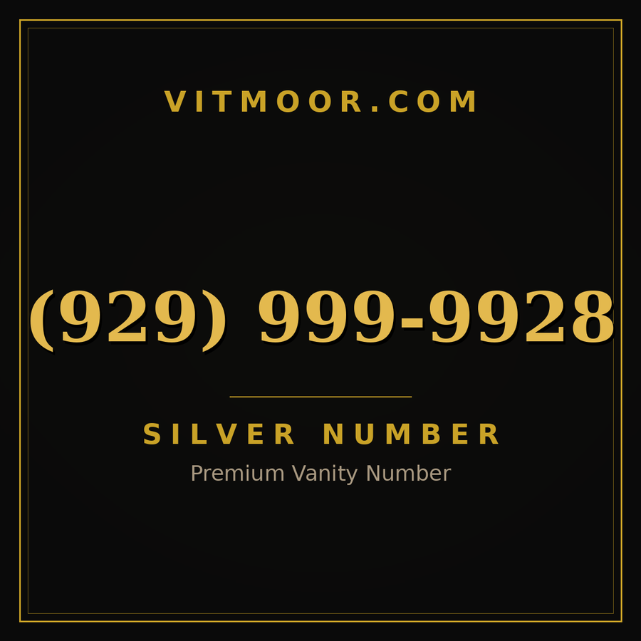 VITMOOR Silver premium number (929) 999-9928