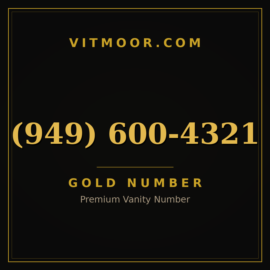 VITMOOR Gold premium number (949) 600-4321