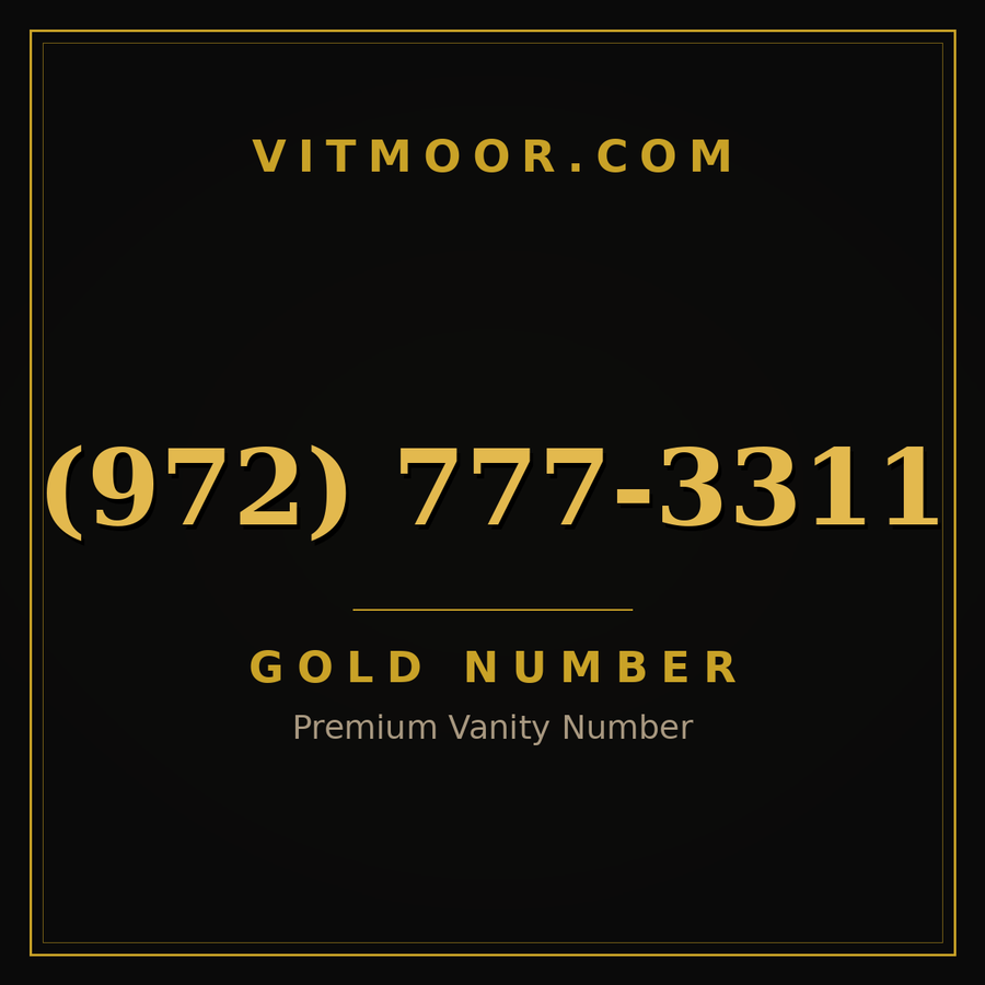VITMOOR Gold premium number (972) 777-3311