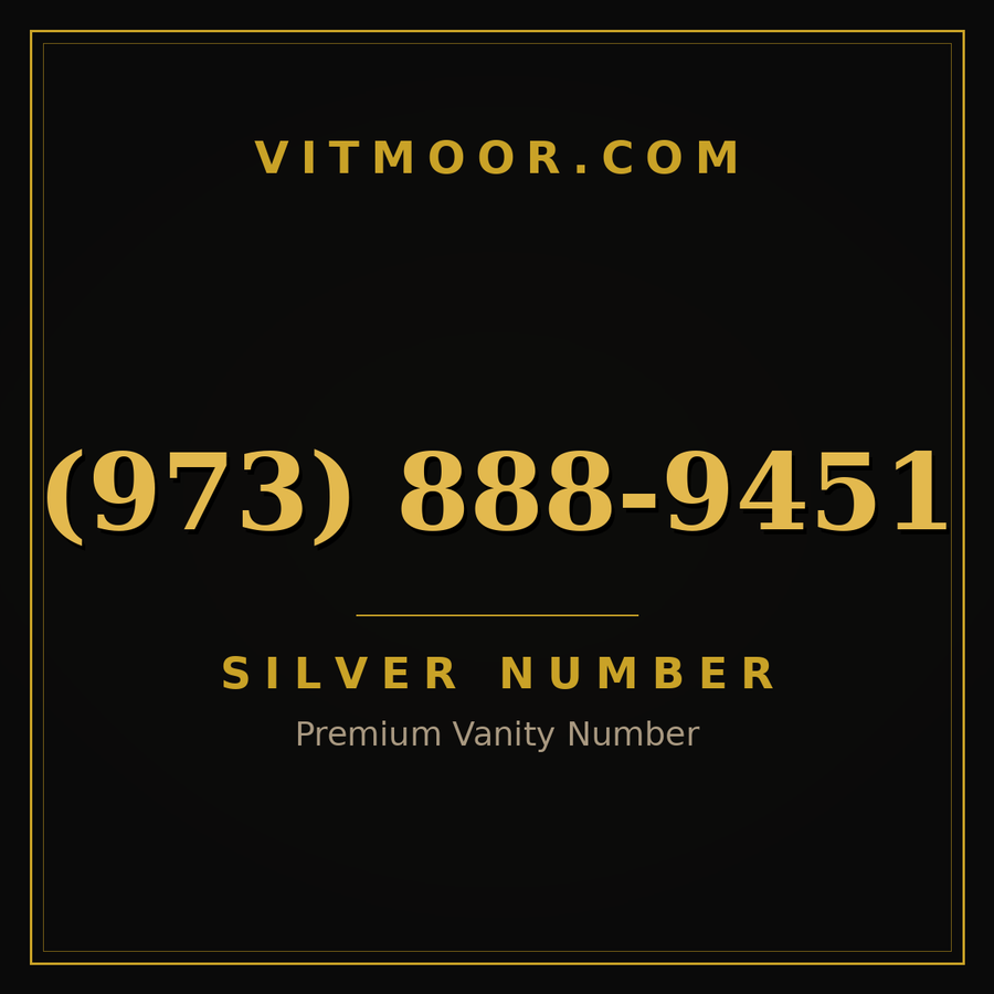VITMOOR Silver premium number (973) 888-9451