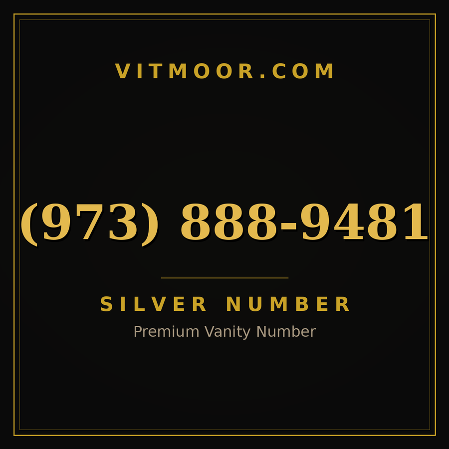 VITMOOR Silver premium number (973) 888-9481