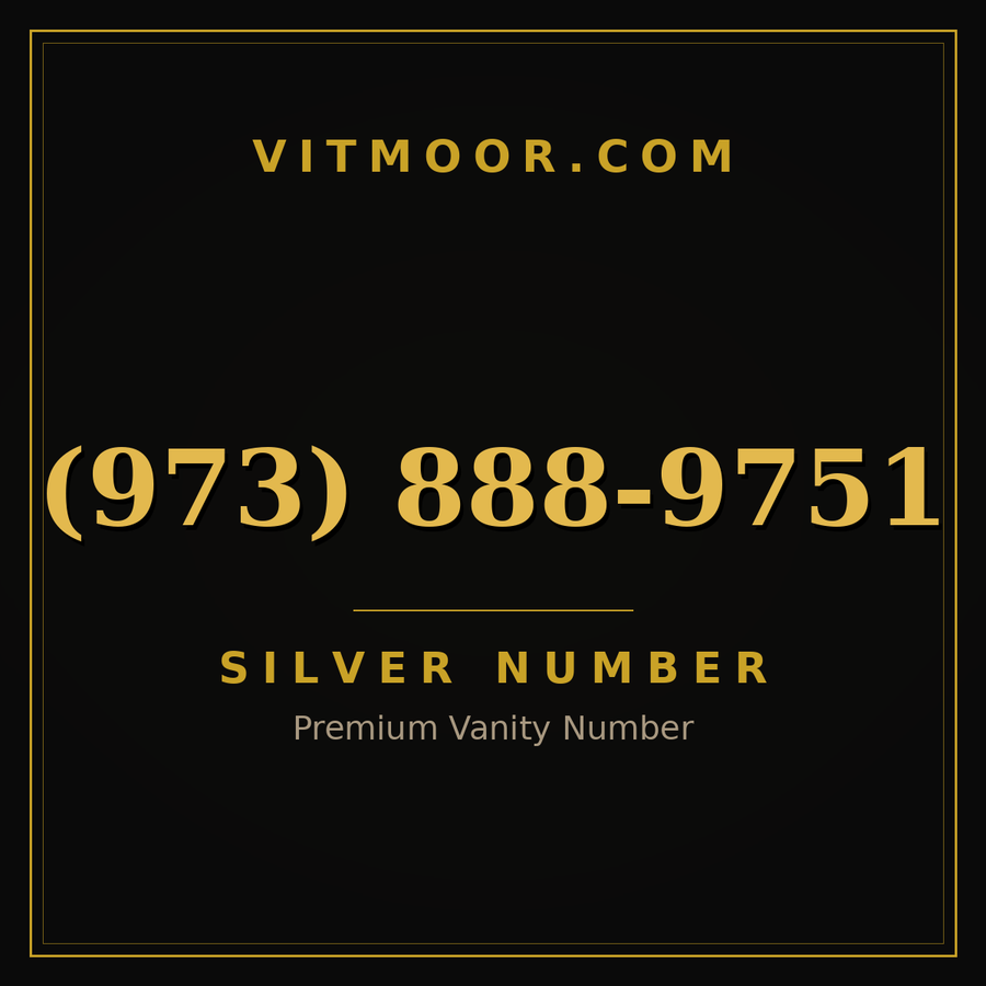 VITMOOR Silver premium number (973) 888-9751