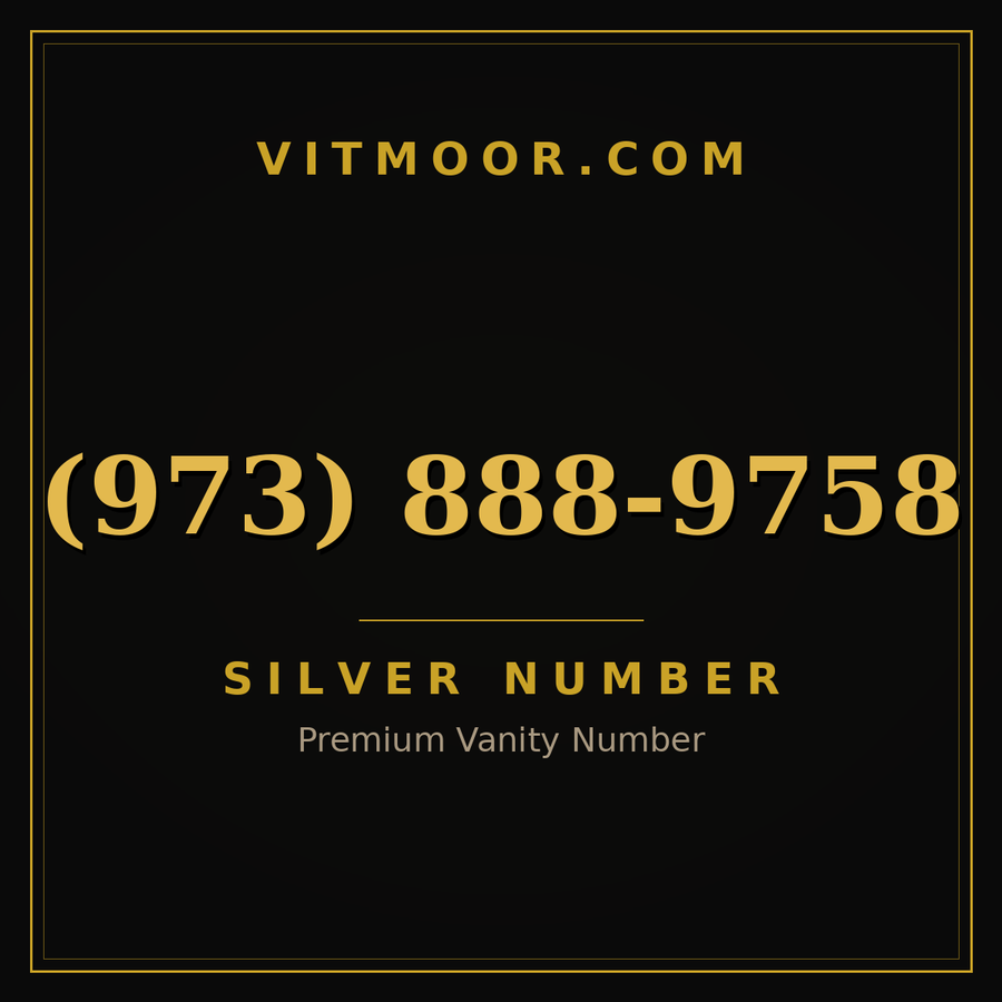VITMOOR Silver premium number (973) 888-9758