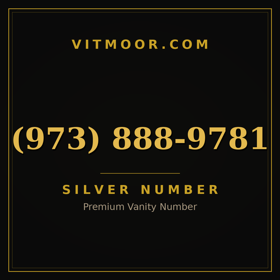 VITMOOR Silver premium number (973) 888-9781