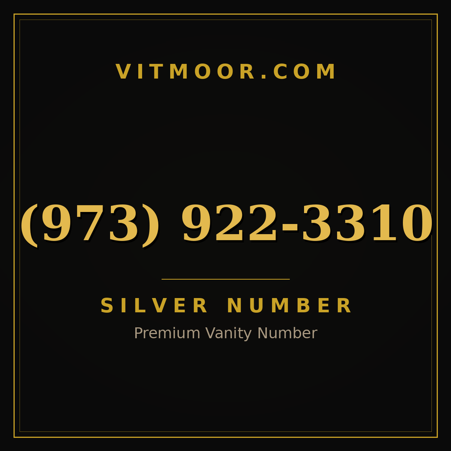 VITMOOR Silver premium number (973) 922-3310