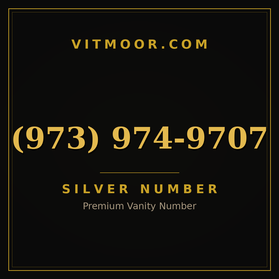 VITMOOR Silver premium number (973) 974-9707