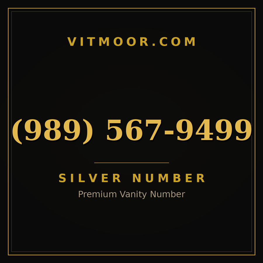 VITMOOR Silver premium number (989) 567-9499