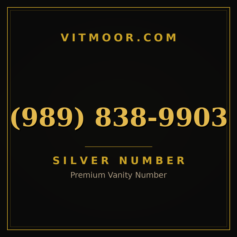 VITMOOR Silver premium number (989) 838-9903