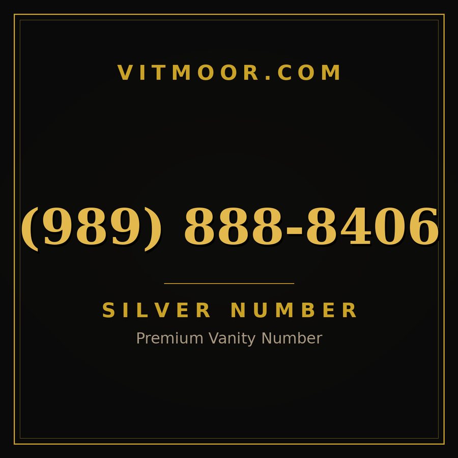 VITMOOR Silver premium number (989) 888-8406