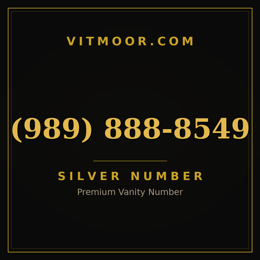 VITMOOR Silver premium number (989) 888-8549
