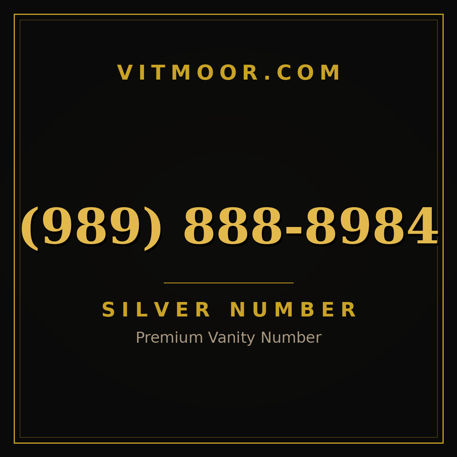 VITMOOR Silver premium number (989) 888-8984