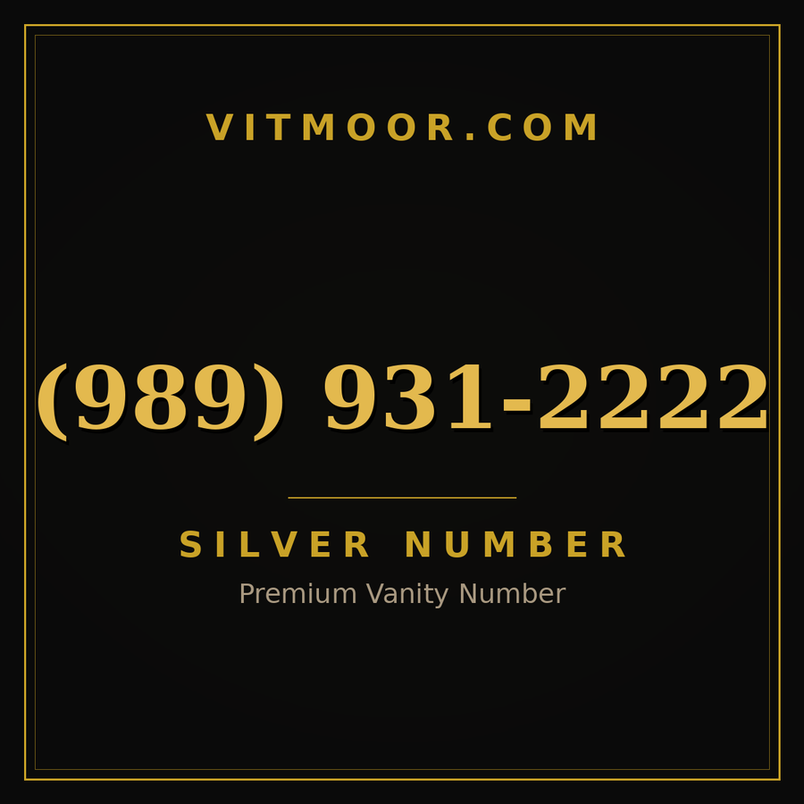 VITMOOR Silver premium number (989) 931-2222