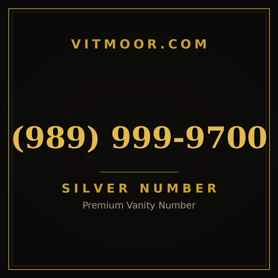 VITMOOR Silver premium number (989) 999-9700