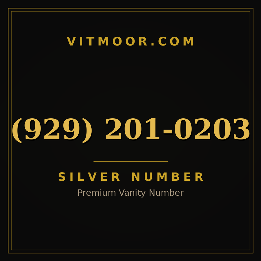 VITMOOR Silver premium number (929) 201-0203