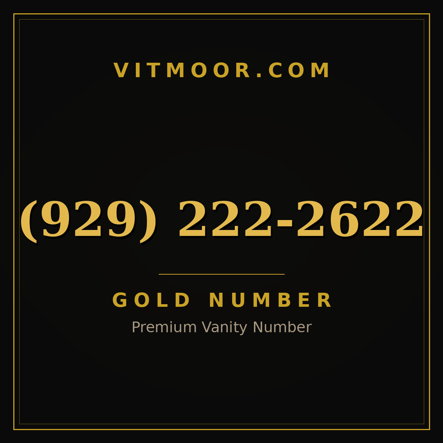 VITMOOR Gold premium number (929) 222-2622