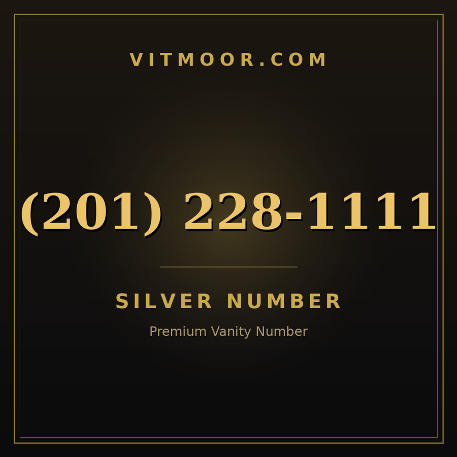 VITMOOR Silver premium number (201) 228-1111