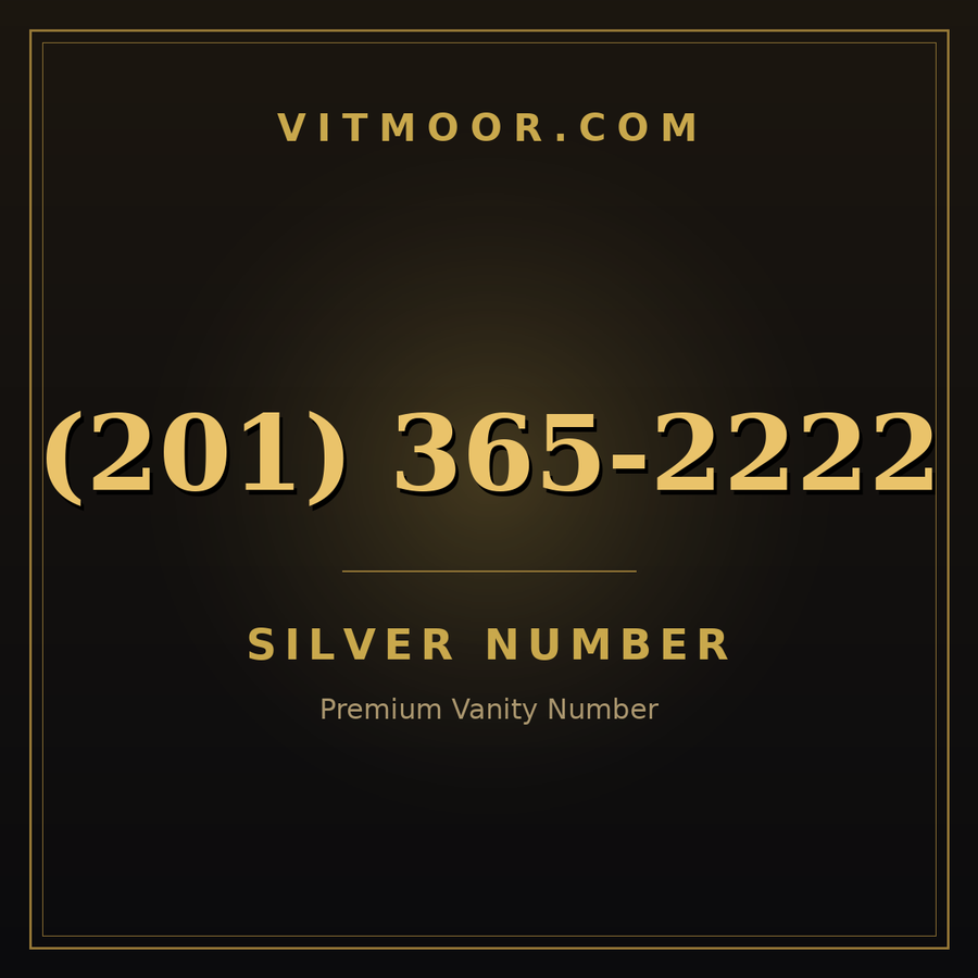 VITMOOR Silver premium number (201) 365-2222