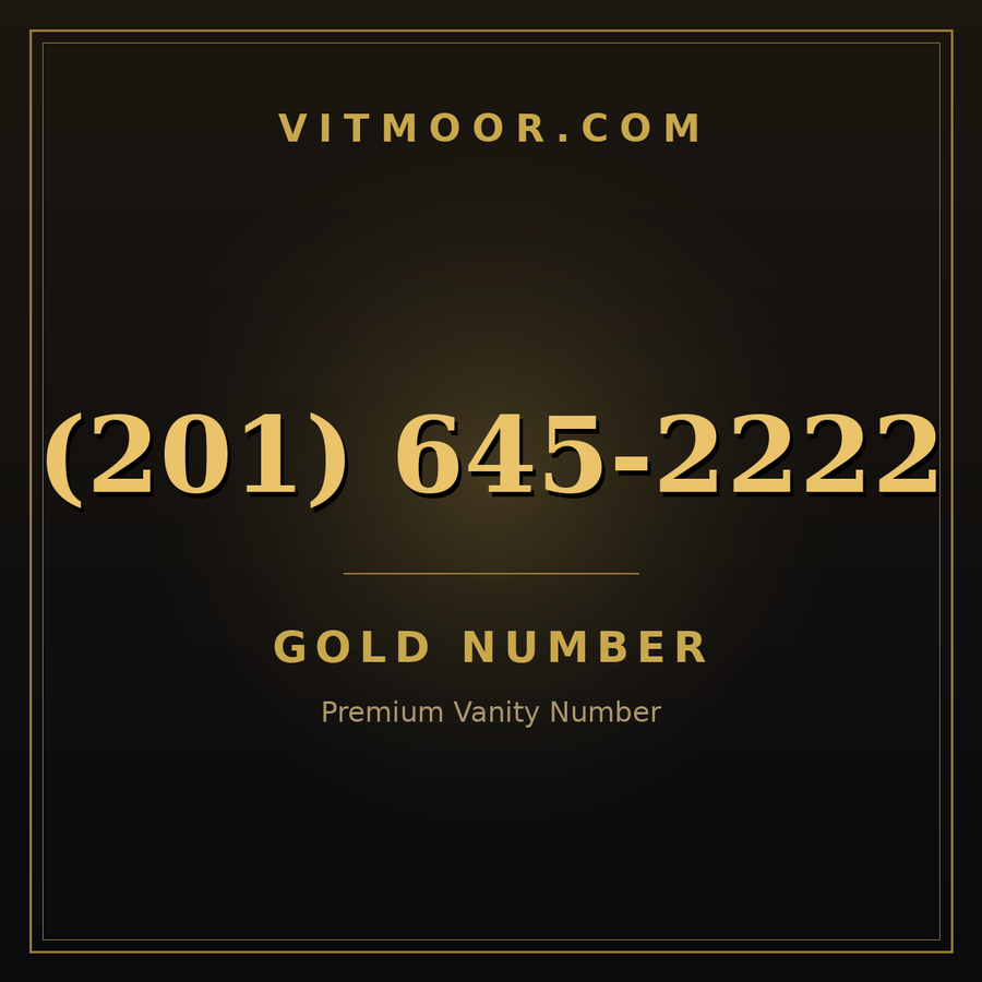 VITMOOR Gold premium number (201) 645-2222