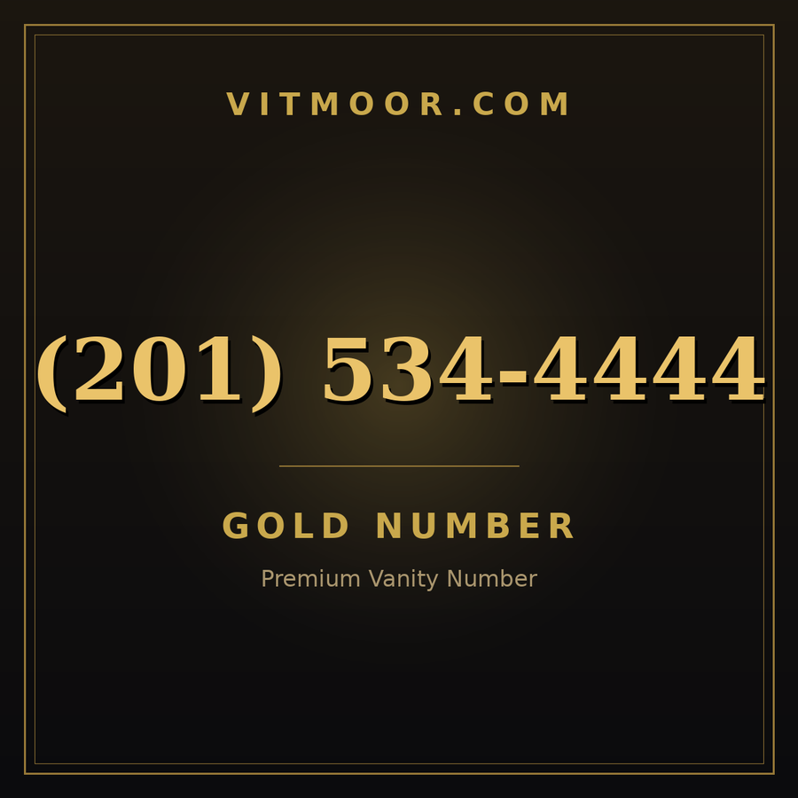 VITMOOR Gold premium number (201) 534-4444