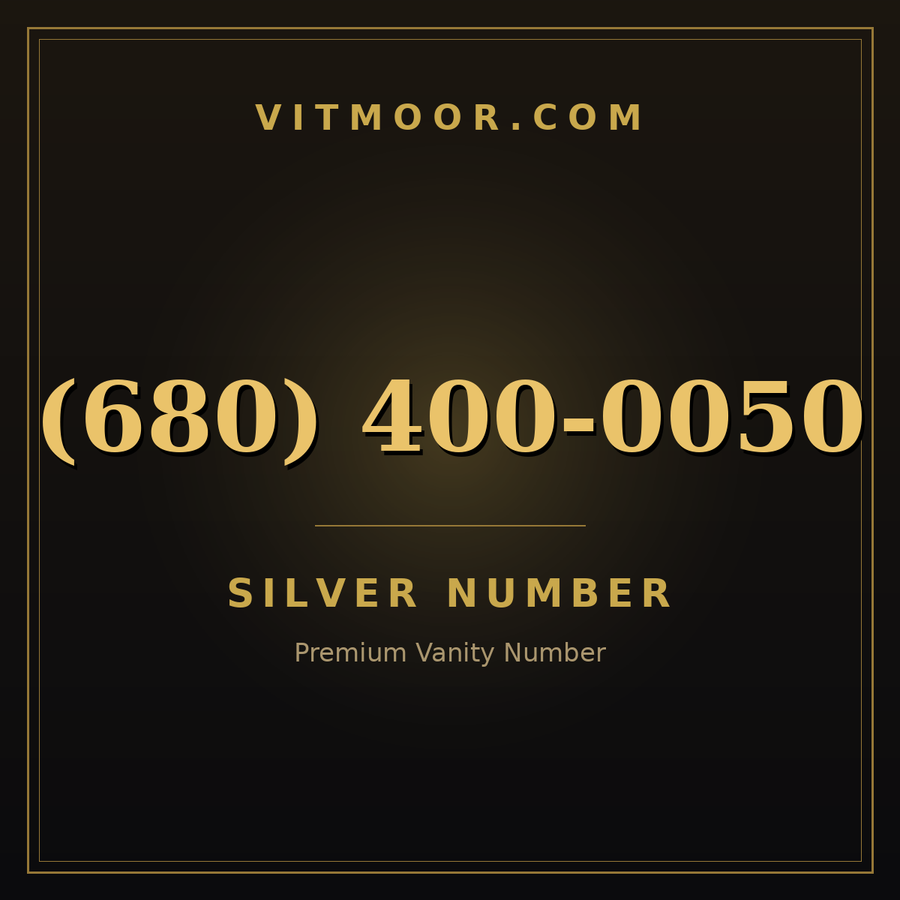 VITMOOR Silver premium number (680) 400-0050