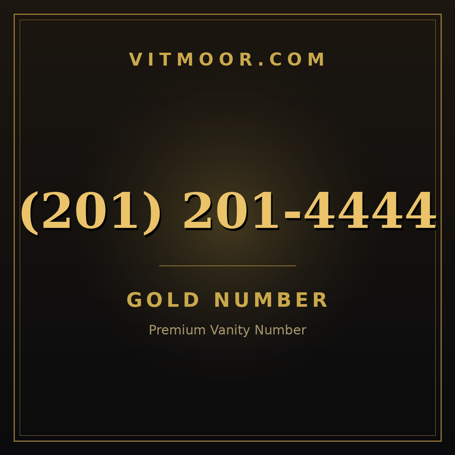 VITMOOR Gold premium number (201) 201-4444