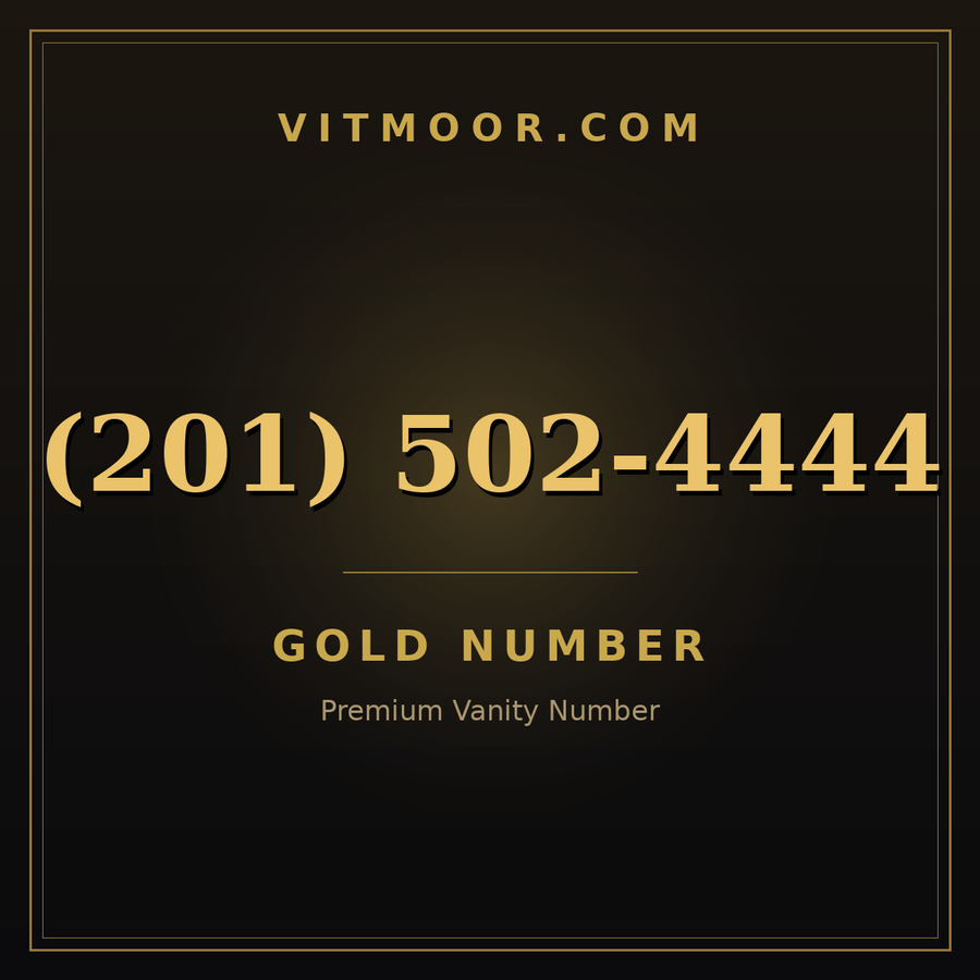 VITMOOR Gold premium number (201) 502-4444
