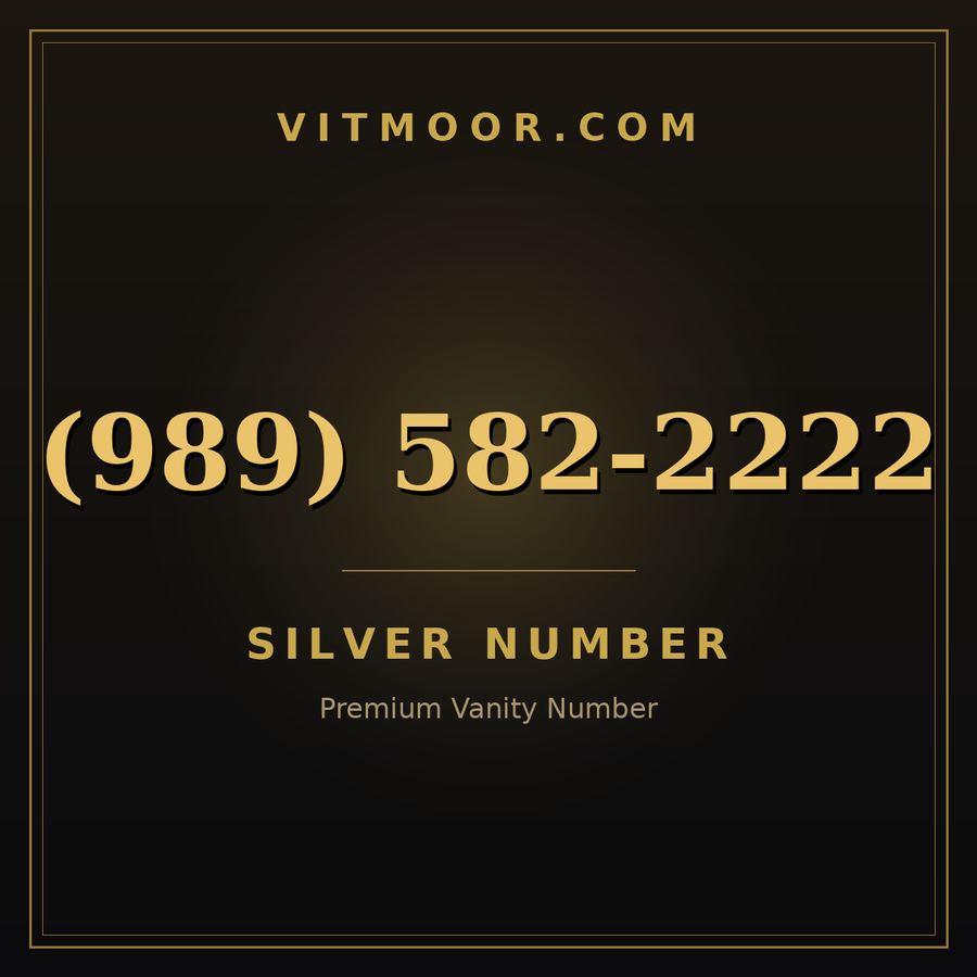 VITMOOR Silver premium number (989) 582-2222