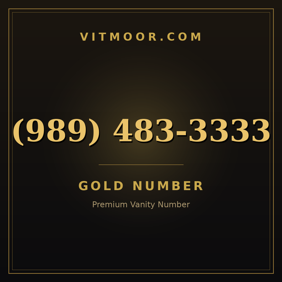 VITMOOR Gold premium number (989) 483-3333