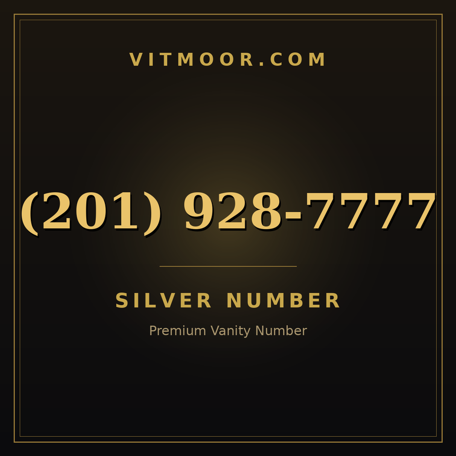 VITMOOR Silver premium number (201) 928-7777