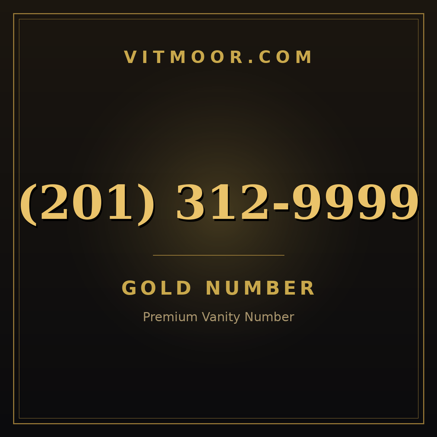 VITMOOR Gold premium number (201) 312-9999